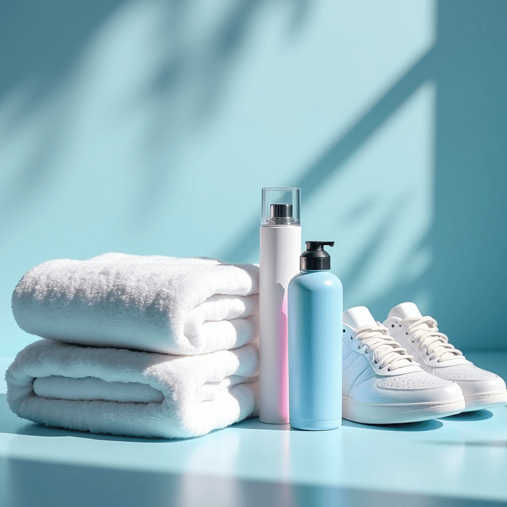 Two models wearing women's black cotton crewneck tee and off-white cotton crewneck tee.